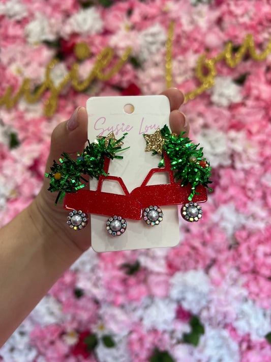 Christmas Tree & Truck Earrings