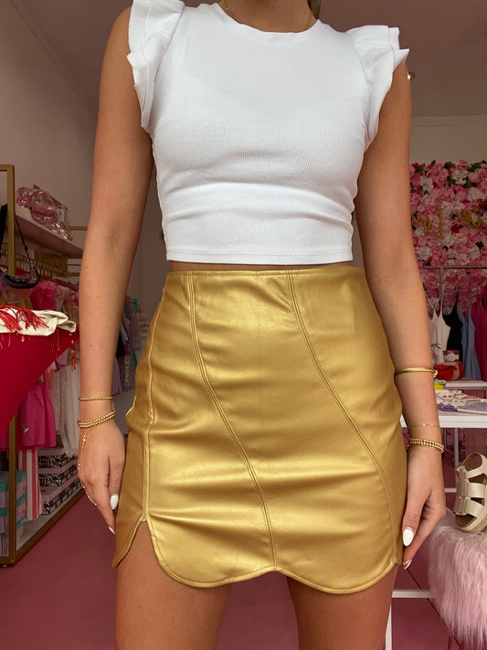 Scalloped Gold Skirt